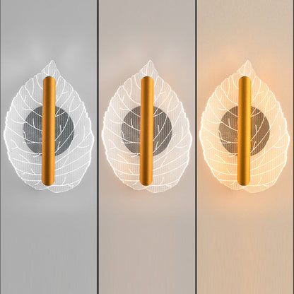 Deco Iron Acrylic Leave Teardrop Shape LED Wall Sconce Lamp