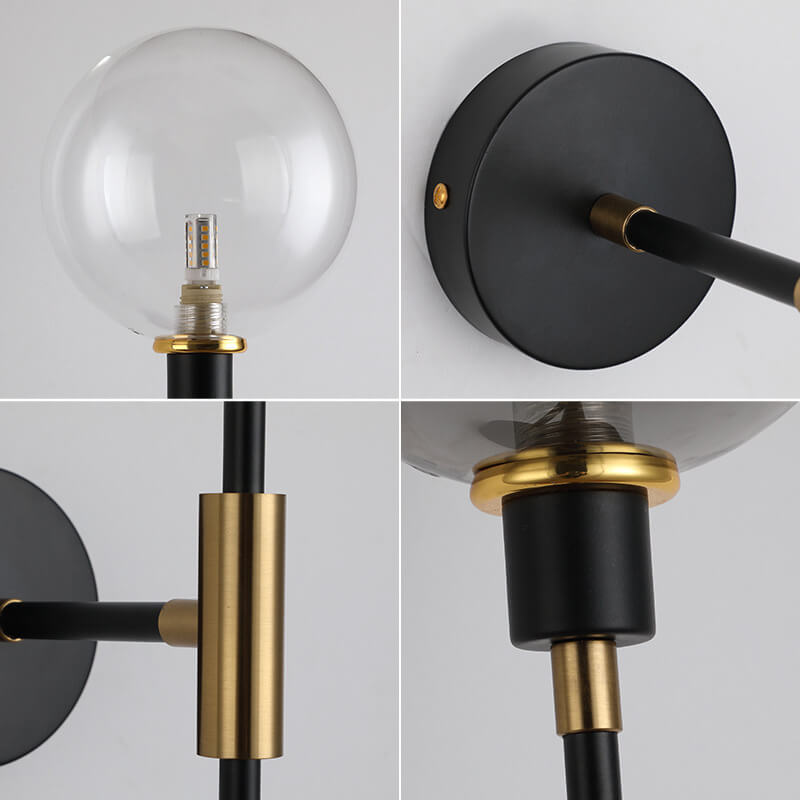 Light Magic Bean Glass Long Arm 1-Light Wall Sconce Lamp