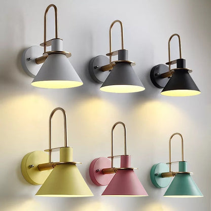 Scandinavian Macaron Horn Iron 1-Light Wall Sconce Lamp