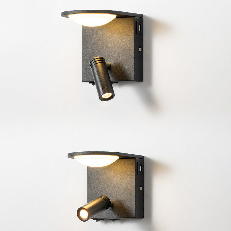 Simple Square USB Spotlight Rotating LED Wall Sconce Lamp