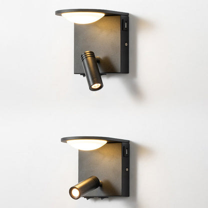 Simple Square USB Spotlight Rotating LED Wall Sconce Lamp