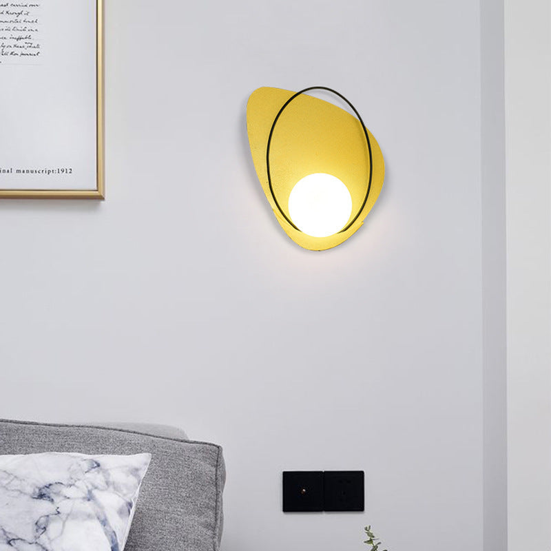 Deco Geometric Iron Round Shade 1-Light Wall Sconce Lamp