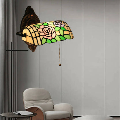 Tiffany Stained Glass 1-Light Zipper Wall Sconce Lamp