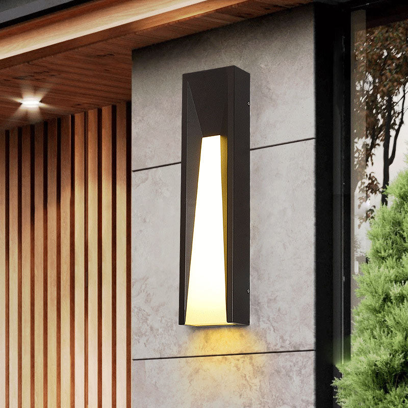 Waterproof Steel Cuboid Acrylic Shade LED Wall Sconce Lamp