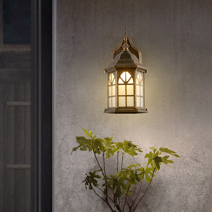 Solar Glass Cylinder House 1-Light Wall Sconce Lamp
