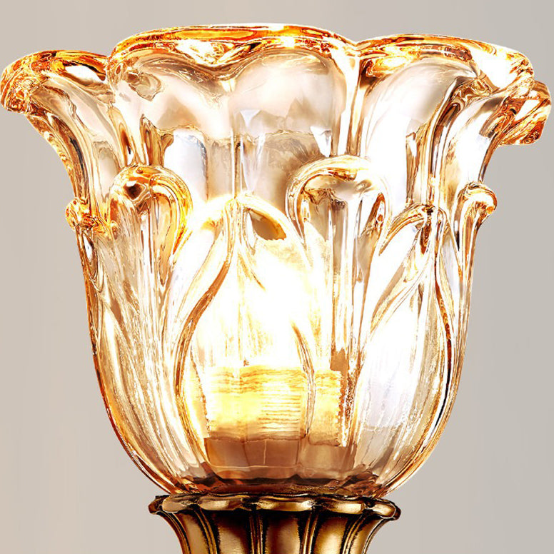 Floral Alloy Resin Crystal Glass 1-Light Wall Sconce Lamp