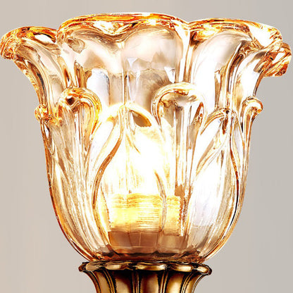 Floral Alloy Resin Crystal Glass 1-Light Wall Sconce Lamp