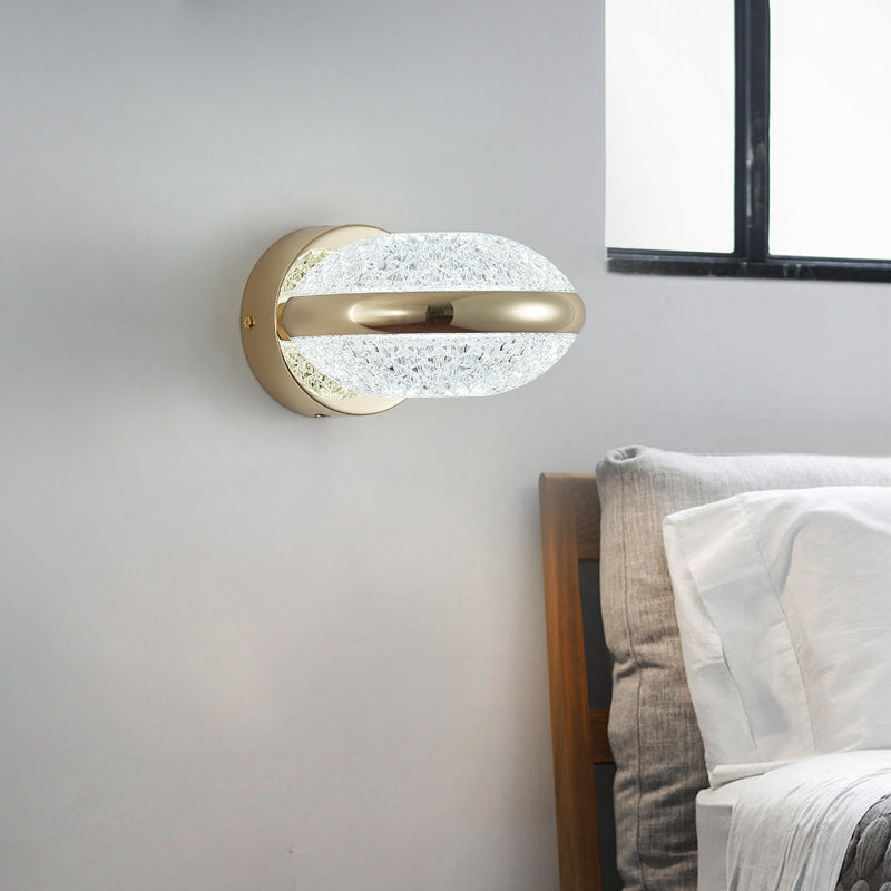 Luxury Iron PMMA Elliptical Round LED Wall Sconce Lamp