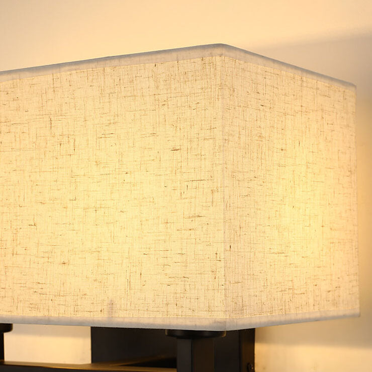 Solid Rectangular Iron Fabric 1-Light Wall Sconce Lamp