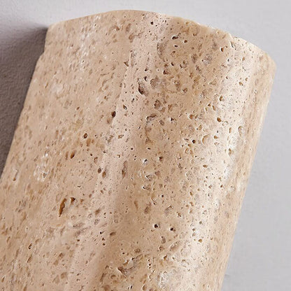 Japanese Travertine Half-Cylinder LED Wall Sconce Lamp