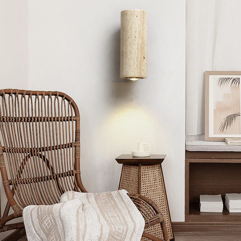 Japanese Rubber Wood 1-Light Spotlight Wall Sconce Lamp