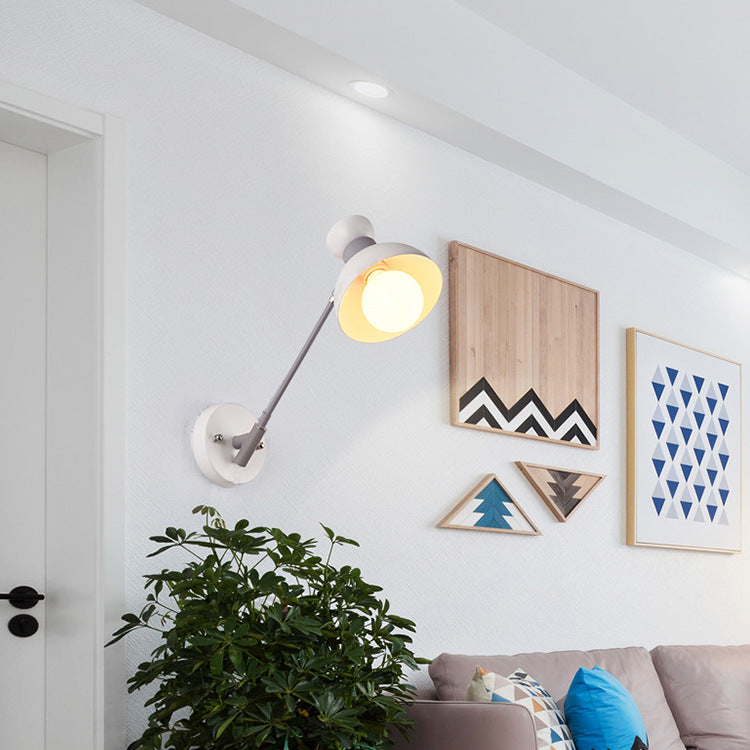 Scandinavian Metal Bowl Round 1-Light Wall Sconce Lamp