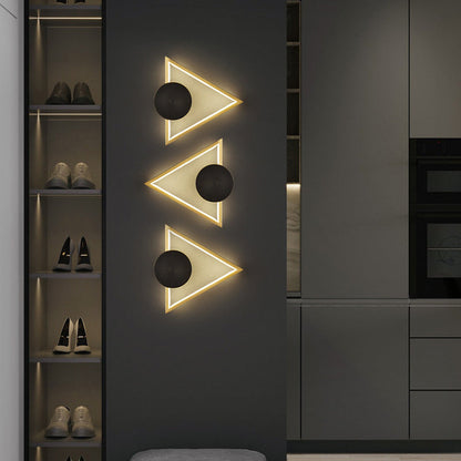 Brass Acrylic Triangle Square Circle LED Wall Sconce Lamp