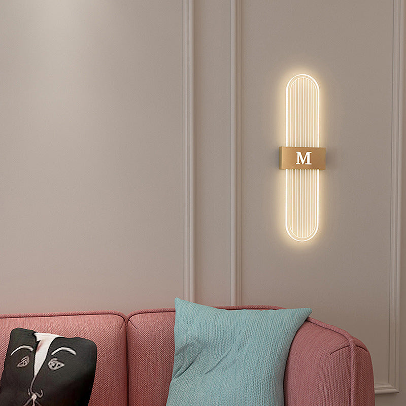Iron Acrylic Elliptical Strip Pointed LED Wall Sconce Lamp