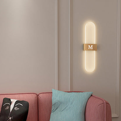 Iron Acrylic Elliptical Strip Pointed LED Wall Sconce Lamp