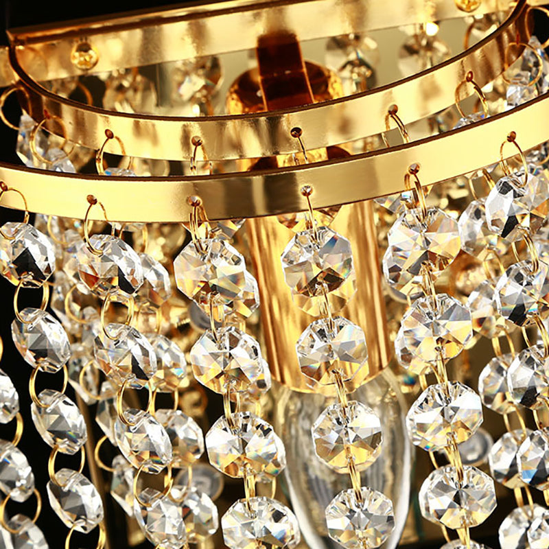 Half Beads Stainless Steel Crystal 1-Light Wall Sconce Lamp