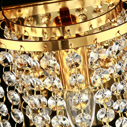 Half Beads Stainless Steel Crystal 1-Light Wall Sconce Lamp