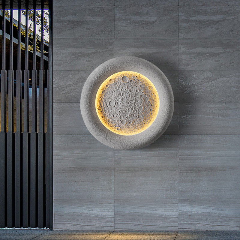 Waterproof Round Moon Warm Light LED Wall Sconce Lamp