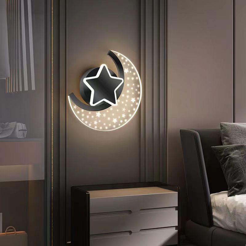 Simplicity Aluminum Acrylic Moon Star LED Wall Sconce Lamp