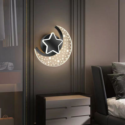 Simplicity Aluminum Acrylic Moon Star LED Wall Sconce Lamp