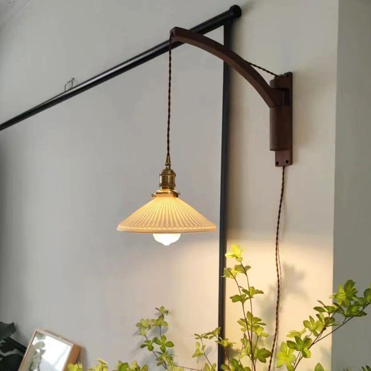 Homestay Ceramic Folding 1-Light Wall Sconce Lamp