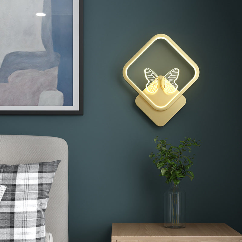 Deco Square Round Frame Design LED Wall Sconce Lamp
