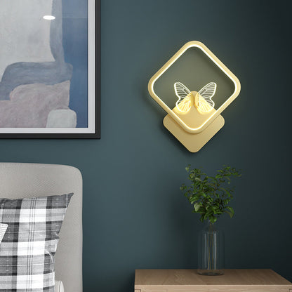 Deco Square Round Frame Design LED Wall Sconce Lamp
