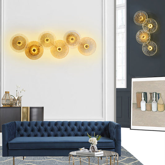 Light Glass Lotus Leaf Shape Iron LED Wall Sconce Lamp