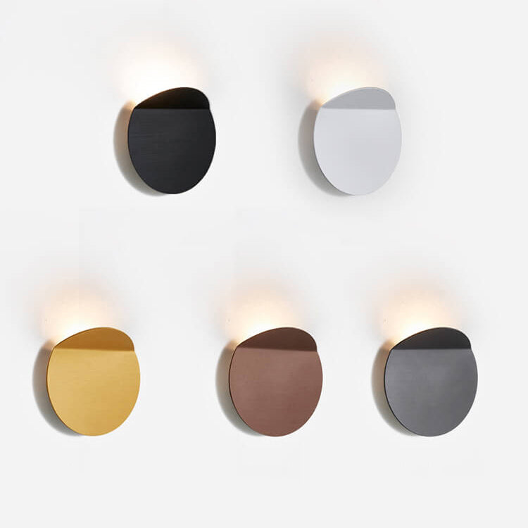 Danish Brushed Aluminum Folded Disc LED Wall Sconce Lamp