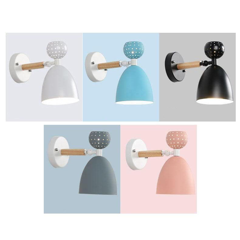 Macaron Solid Color Ironwood 1-Light Wall Sconce Lamp