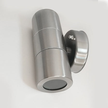 Stainless Steel Cylinder 2-Light Wall Sconce Lamp