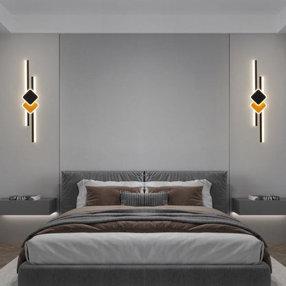 Long Rhombus Iron Aluminum Acrylic LED Wall Sconce Lamp