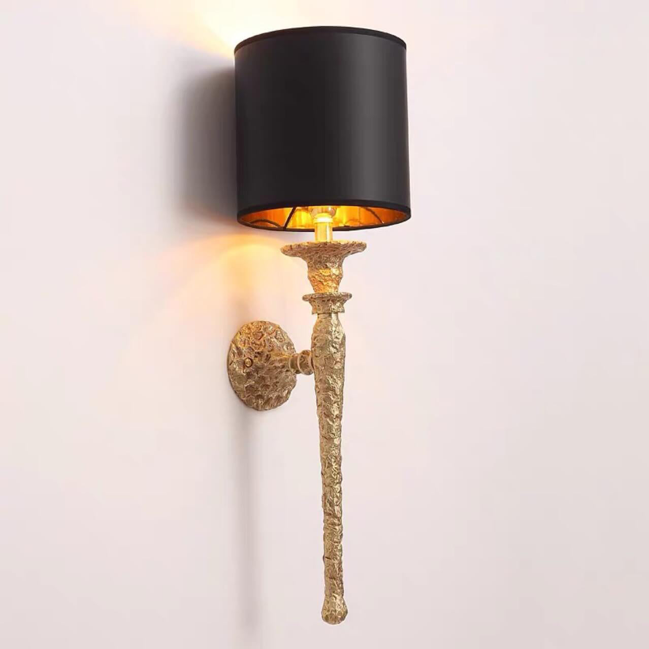 French Brass Long Strip Light Arm 1-Light Wall Sconce Lamp