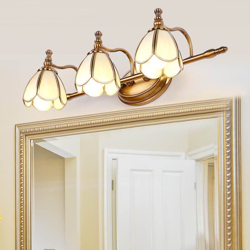 Light Iron Copper Glass LED Vanity Light Wall Sconce Lamp