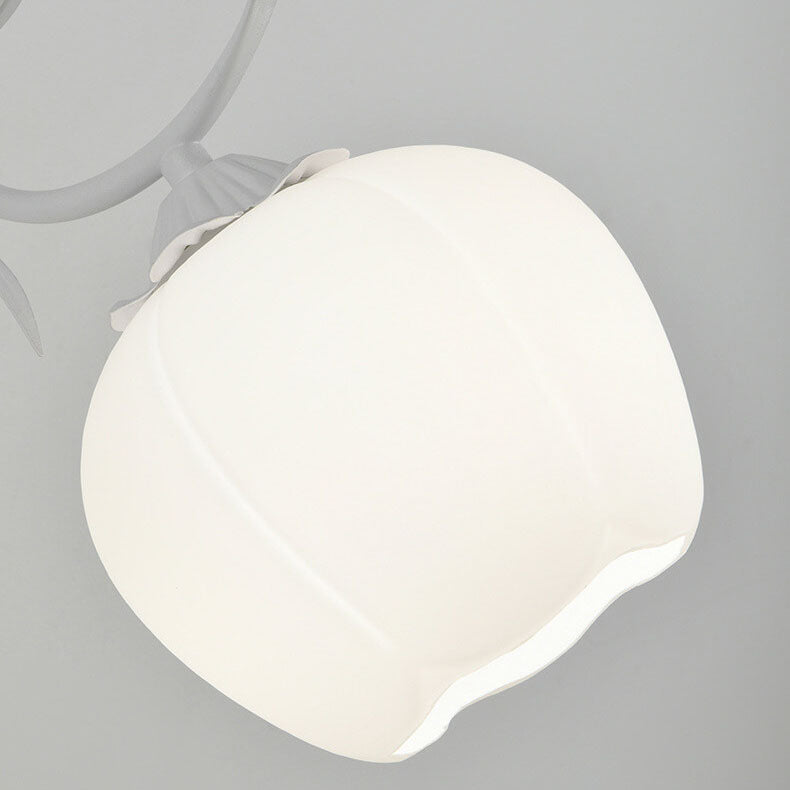 Nordic Floral Glass Round 1/2 Light Wall Sconce Lamp