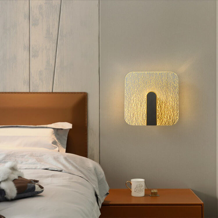 Simplicity Crackle Acrylic Round Shade LED Wall Sconce Lamp