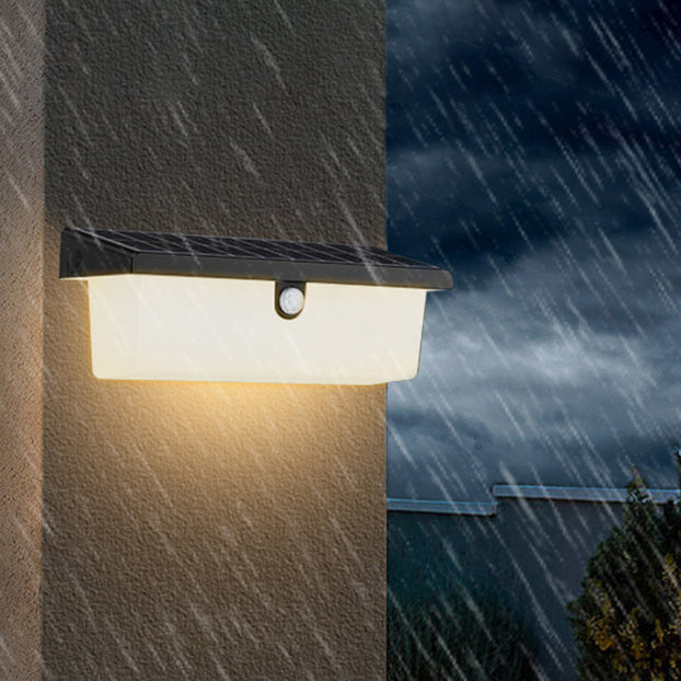 Solar Rectangle PC ABS LED Outdoor Wall Sconce Lamp