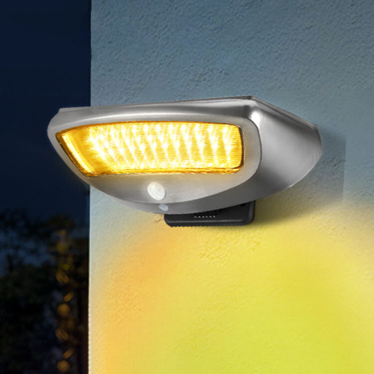 Solar Steel Body Sensor LED Outdoor Wall Sconce Lamp