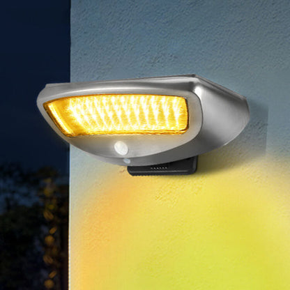Solar Steel Body Sensor LED Outdoor Wall Sconce Lamp