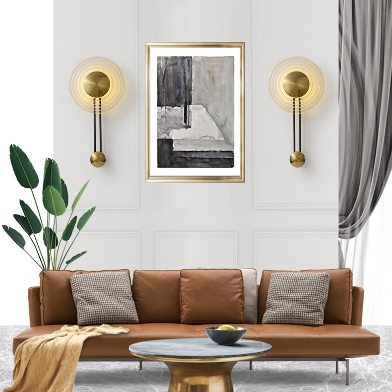 Nordic Round Water Ripple Glass Iron LED Wall Sconce Lamp