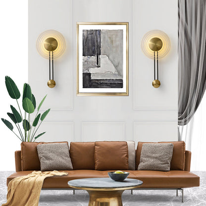 Nordic Round Water Ripple Glass Iron LED Wall Sconce Lamp
