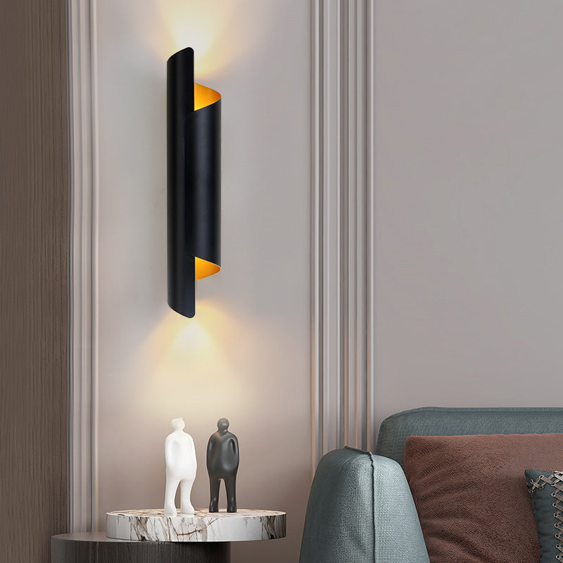 Irregular Cylinder Metal 2-Light Wall Sconce Lamp