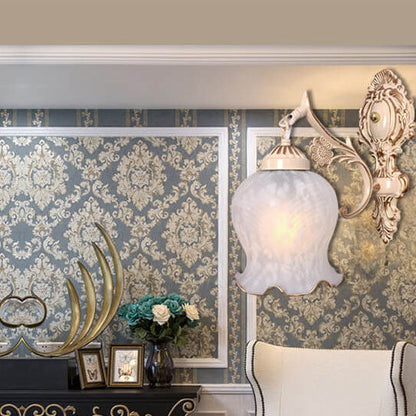 Light Full Copper Flower Shade 1/2- Light Wall Sconce Lamp