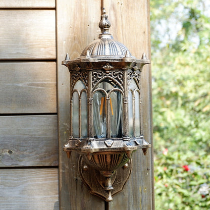 Hexagonal Watermarked Glass 1-Light Wall Sconce Lamp