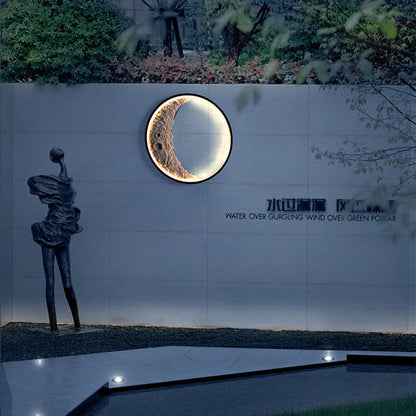 Modern Art Deco Round Metal Resin LED Wall Sconce Lamp