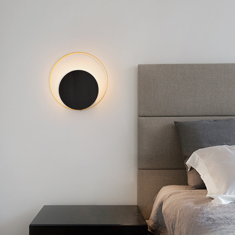 Modern Minimalist Iron Circle Ring 1-Light Wall Sconce Lamp