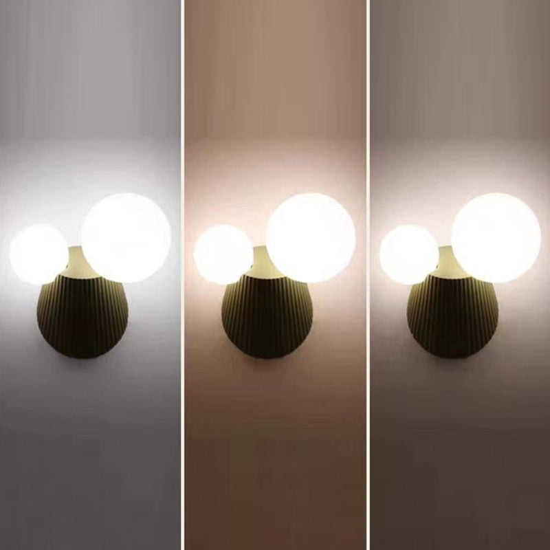 Round Table Orb Resin PE 2-Light Wall Sconce Lamp