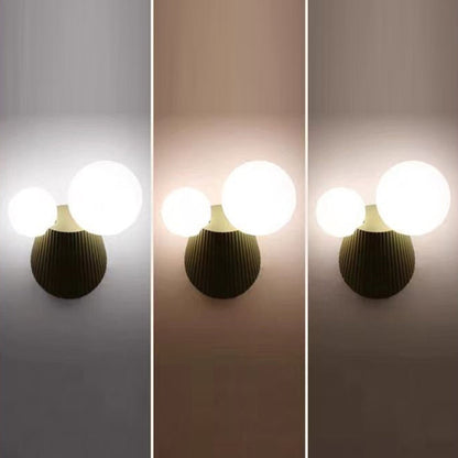 Round Table Orb Resin PE 2-Light Wall Sconce Lamp