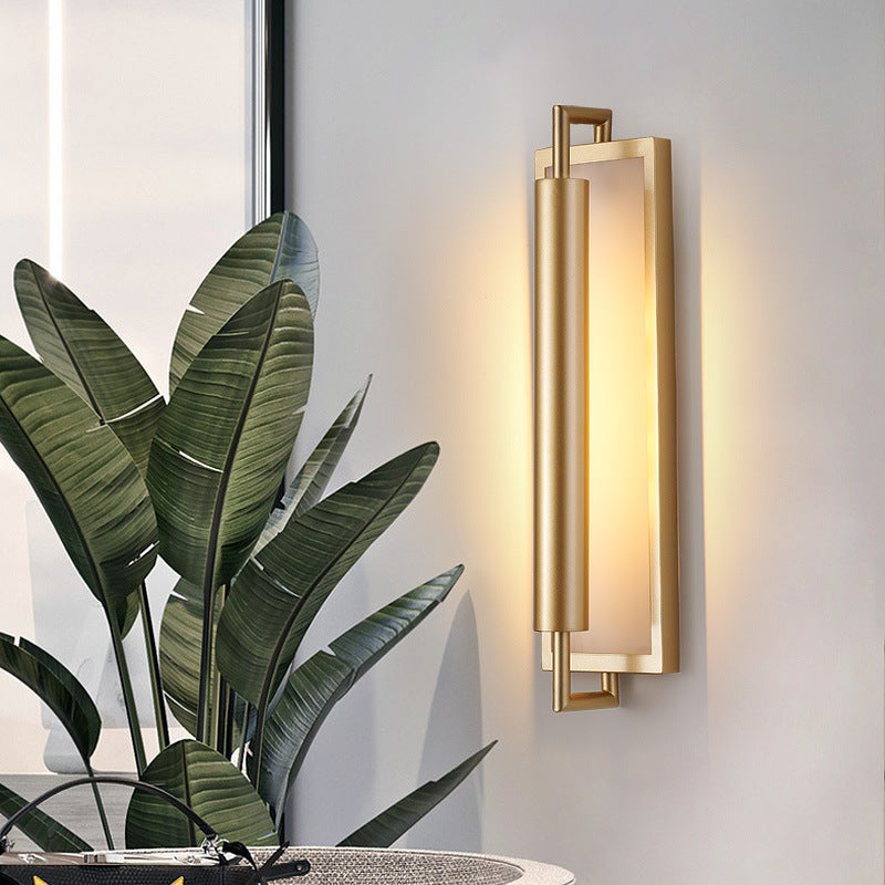 Rectangular Iron Acrylic 1-Light Wall Sconce Lamp