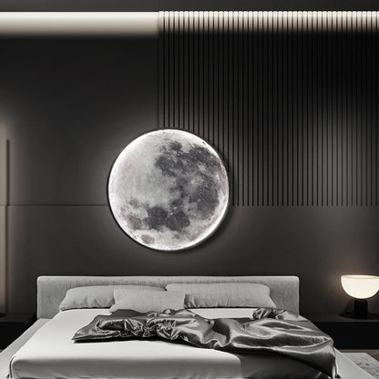 Creative Round Moon Aluminum Acrylic LED Wall Sconce Lamp